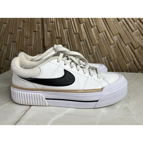 NIKE WOMEN COURT LEGACY LIFT PLATFORM SNEAKERS Shoes Sz 9 DM7590-100 - Picture 3 of 12